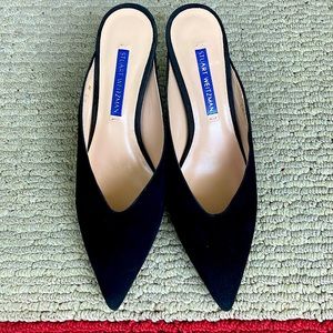 Stuart Weitzman Lulah Suede Mule, Black, 5.5